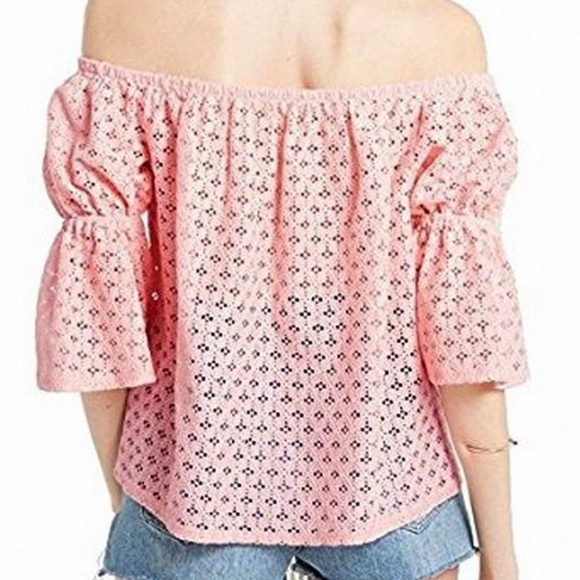 Soprano Off The Shoulder Lace Top Bubble Sleeve - Picture 2 of 3